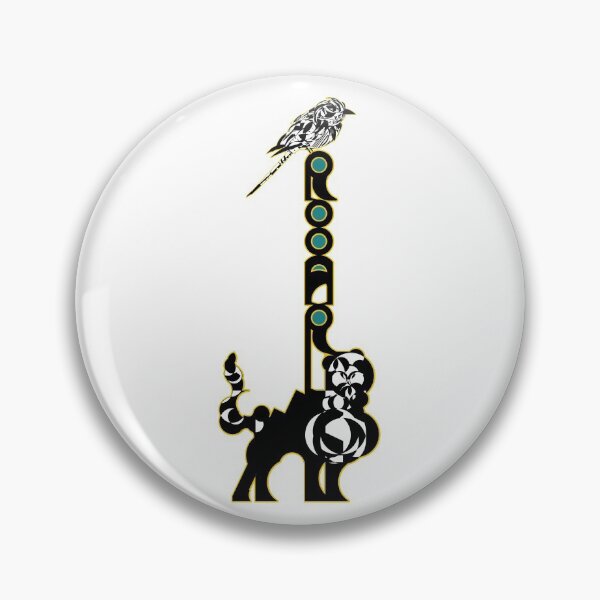 Item preview, Companions in Roar (Thin Stroke) v2.1- Logoart with the word “Rooar” placed vertically on a feline's back and a bird on top decorated inside Yellow stroke with Blue filling.  designed and sold by BDLVandFriends.