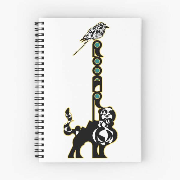 Item preview, Companions in Roar (Thin Stroke) v2.1- Logoart with the word “Rooar” placed vertically on a feline's back and a bird on top decorated inside Yellow stroke with Blue filling.  designed and sold by BDLVandFriends.