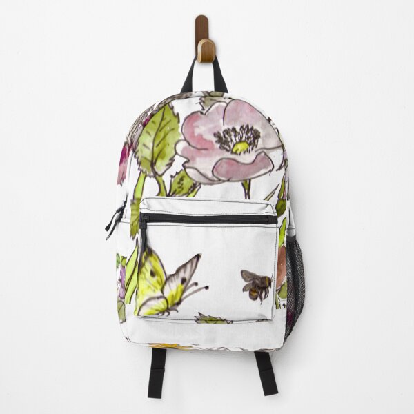 English Wildflowers butterfly bees Backpack