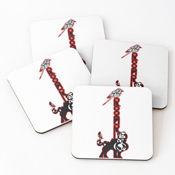 Item preview, Companions in Roar v6- Logoart with the word “Rooar” placed vertically on a feline's back and a bird on top decorated inside red stroke.  designed and sold by BDLVandFriends.