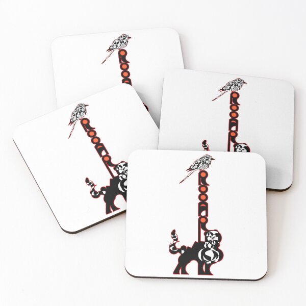 Item preview, Companions in Roar (Thin Stroke) v2.3- Logoart with the word “Rooar” placed vertically on a feline's back and a bird on top decorated inside Red stroke with Orange filling.  designed and sold by BDLVandFriends.