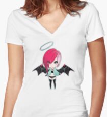 Punk Girl Collection: Strawberry Demon Shirt mit V-Ausschnitt