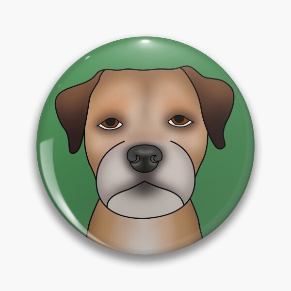 Item preview, Border Terrier Dog - Portrait - Face - Green designed and sold by JadeMadeThis.