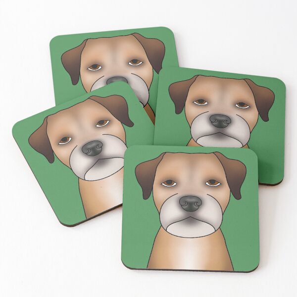 Item preview, Border Terrier Dog - Portrait - Face - Green designed and sold by JadeMadeThis.