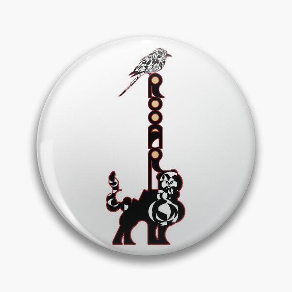Item preview, Companions in Roar (Thin Stroke) V2.4 - Logoart with the word “Rooar” placed vertically on a feline's back and a bird on top decorated inside Red stroke with Beige filling.  designed and sold by BDLVandFriends.