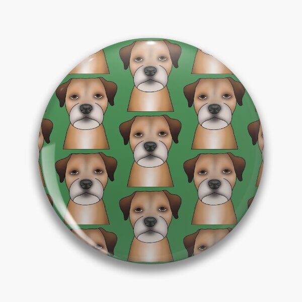 Item preview, Border Terrier Dog - Portrait - Face - Pattern - Green designed and sold by JadeMadeThis.