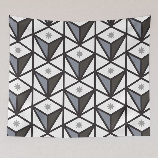 Item preview, Reverse Pyramid Star Pattern – Gray designed and sold by RoguePatterns.