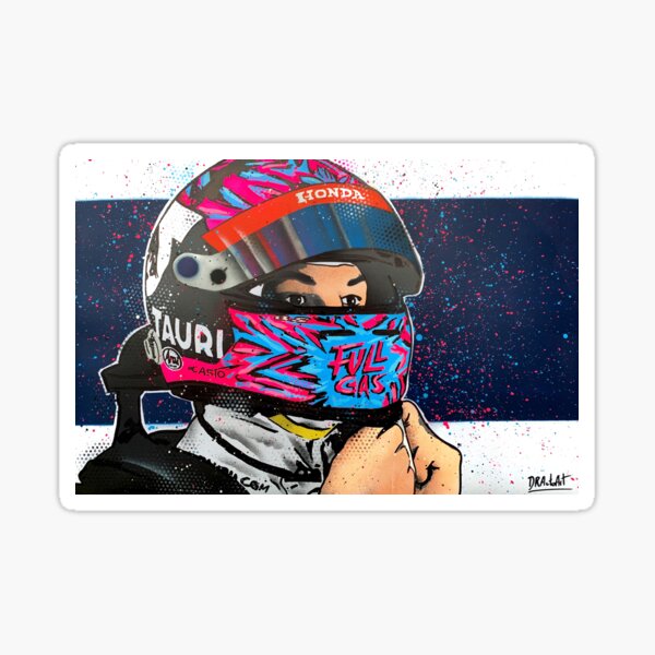 Pierre Gasly, Full Gas - F1 graffiti painting by DRAutoArt Sticker