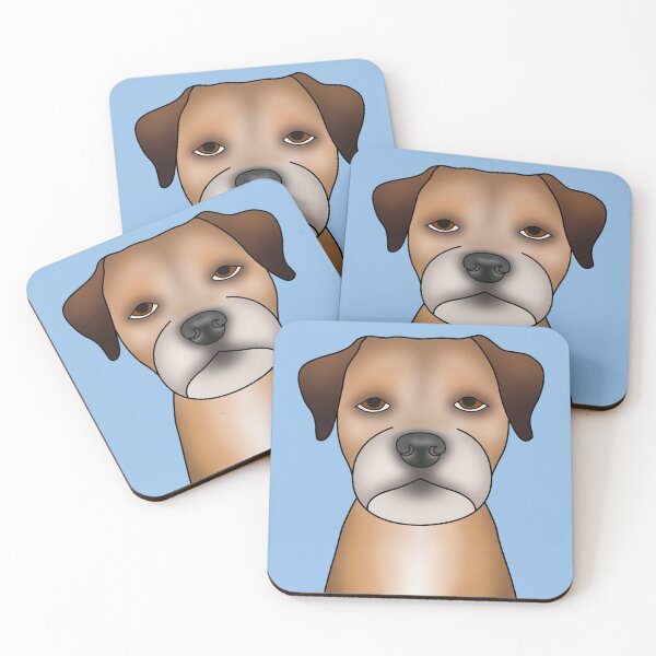 Item preview, Border Terrier Dog - Portrait - Face - Blue designed and sold by JadeMadeThis.