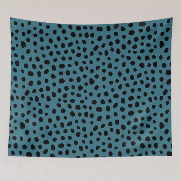Item preview, Teal and Black Dalmatian Print, Polka Dots Pattern  designed and sold by OneThreeSix.