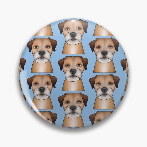 Item preview, Border Terrier Dog - Portrait - Face - Pattern - Blue designed and sold by JadeMadeThis.