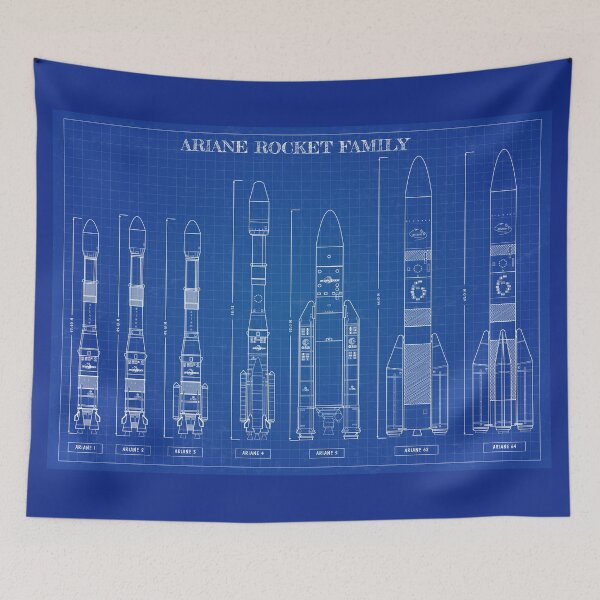 Item preview, Ariane Rocket Family Blueprint designed and sold by BGALAXY.