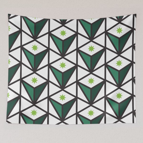 Item preview, Reverse Pyramid Star Pattern – Green designed and sold by RoguePatterns.