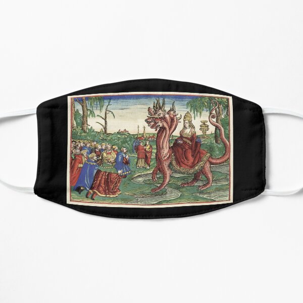 Whore of Babylon. Martin Luther's 1534 translation of the Bible. Flat Mask