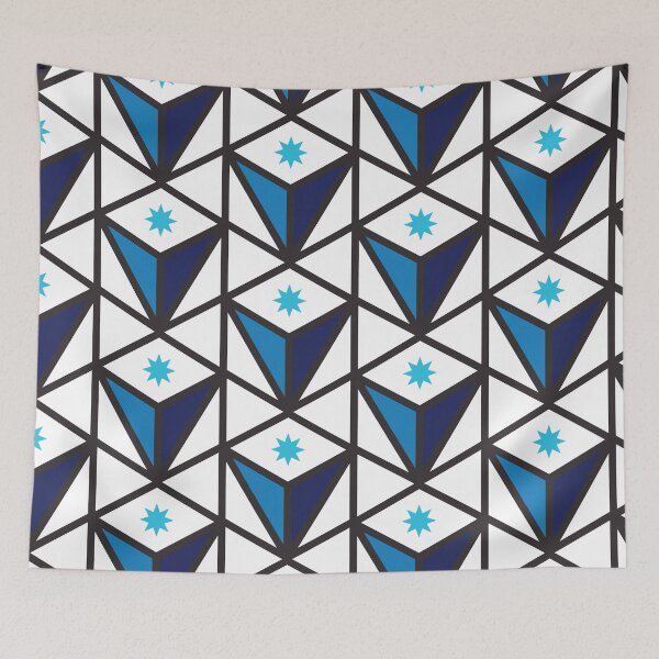 Item preview, Reverse Pyramid Star Pattern – Blue designed and sold by RoguePatterns.