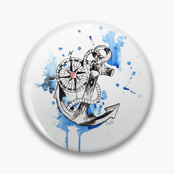 Item preview, Nautical Anchor and Compass designed and sold by MenagerieMayhem.