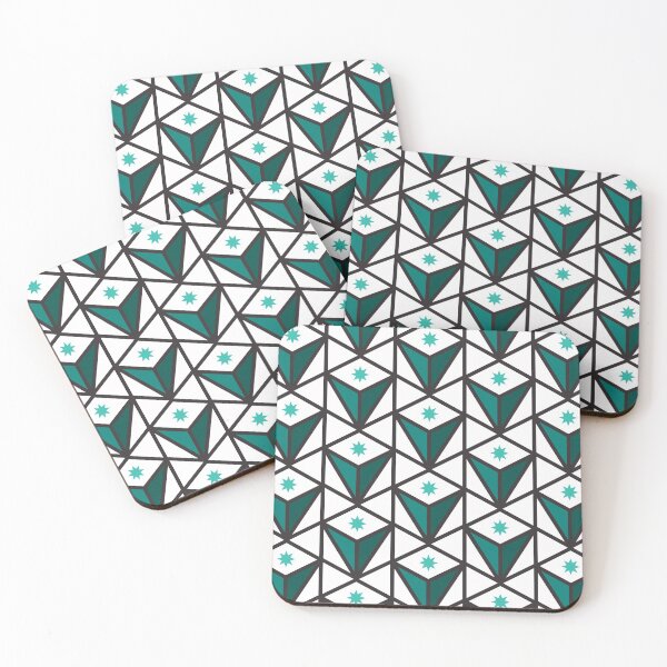 Item preview, Reverse Pyramid Star Pattern – Teal designed and sold by RoguePatterns.