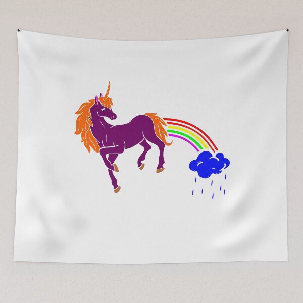 Item preview, Rainbow unicorn blue cloud puff raindrops designed and sold by tarek25.