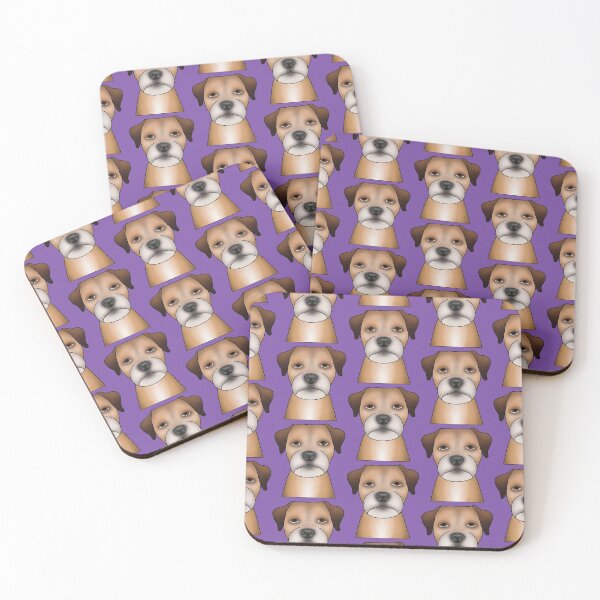 Item preview, Border Terrier Dog - Portrait - Face - Pattern - Purple designed and sold by JadeMadeThis.