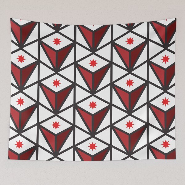 Item preview, Reverse Pyramid Star Pattern – Red designed and sold by RoguePatterns.