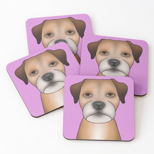 Item preview, Border Terrier Dog - Portrait - Face - Pink designed and sold by JadeMadeThis.