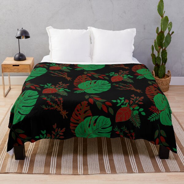 Item preview, Green/red floral autumn/fall leaves decorative patterns.  designed and sold by mpandam.