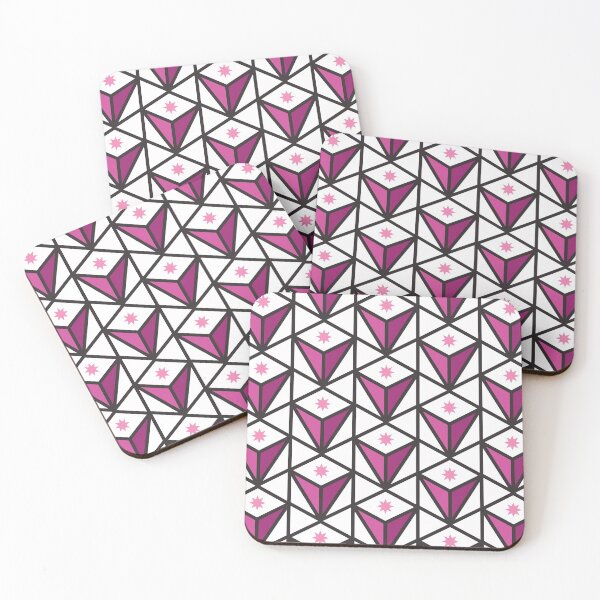 Item preview, Reverse Pyramid Star Pattern – Fuchsia designed and sold by RoguePatterns.