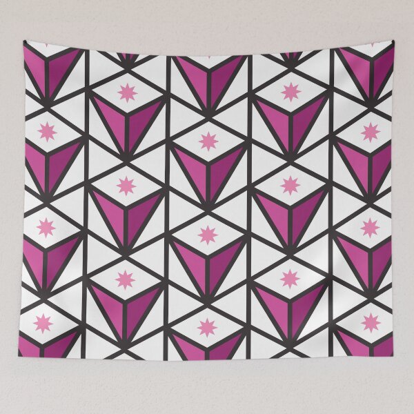 Item preview, Reverse Pyramid Star Pattern – Fuchsia designed and sold by RoguePatterns.