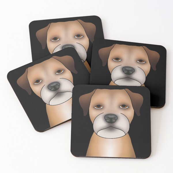 Item preview, Border Terrier Dog - Portrait - Face - Black designed and sold by JadeMadeThis.