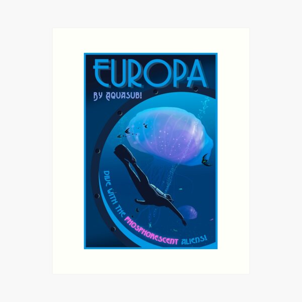 Item preview, Space Travel Poster - Life on Europa designed and sold by magarlick.