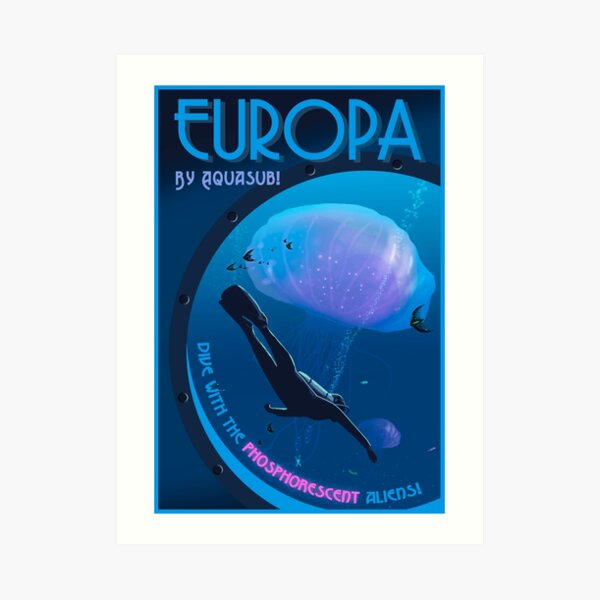 Space Travel Poster - Life on Europa Art Print
