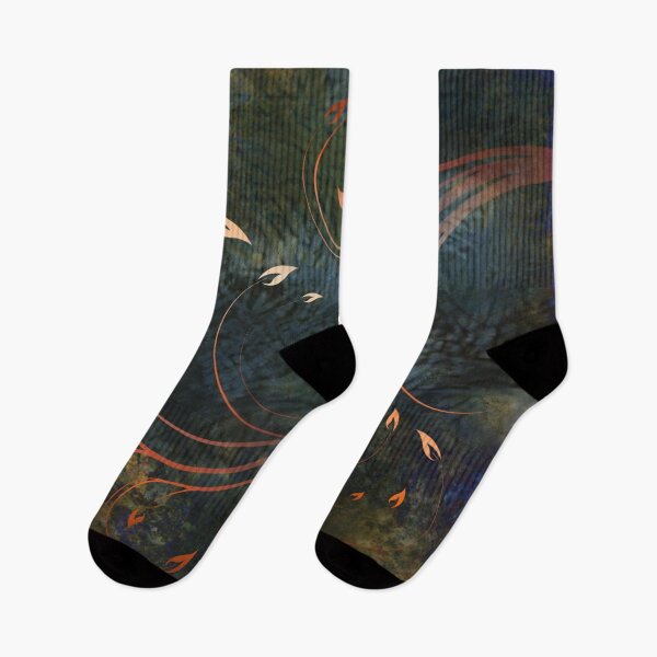 Item preview, Midnight Garden Botanical Gold Autumn Flames Leaves designed and sold by IZiets.