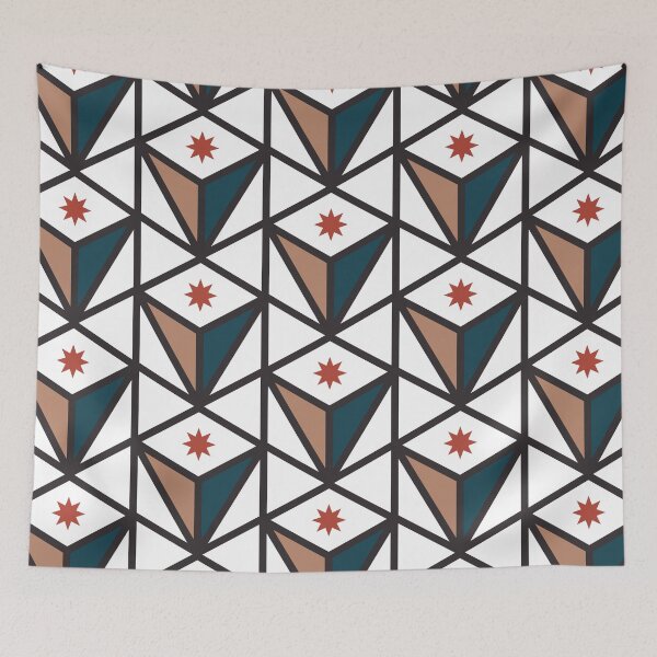 Item preview, Reverse Pyramid Star Pattern – Retro 70s designed and sold by RoguePatterns.