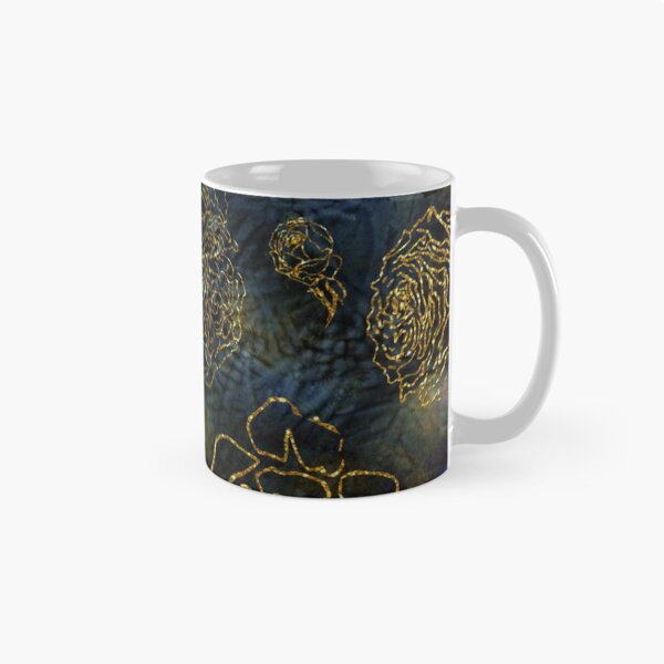 Item preview, Midnight Garden Botanical Big Gold Roses On Indigo Background designed and sold by IZiets.