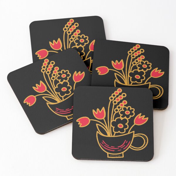 Item preview, Minimalist teacup flowers, lined print designed and sold by domdjs4239.