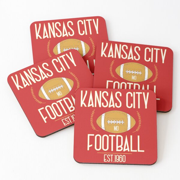 Kansas City 2020,Vintage KC Football Missouri Retro Gift Coasters (Set of 4)