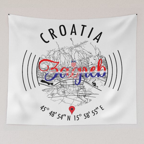 Item preview, Zagreb, CROATIA Road Map Art - Earth Tones designed and sold by hatimelhag.