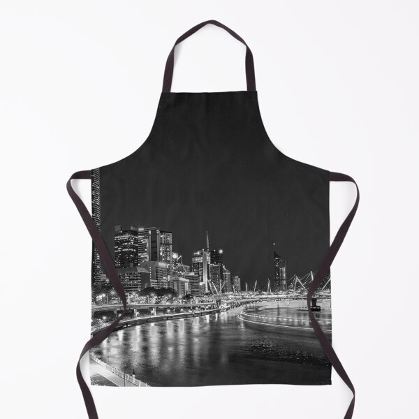 Item preview, Photography of Brisbane River & cityscape night lights in black and white designed and sold by HTPOP.