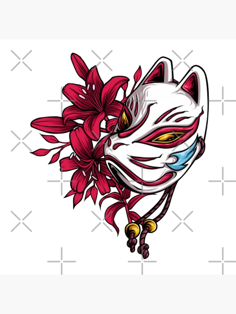 Kitsune mask Art Board Print by Wasitattooind