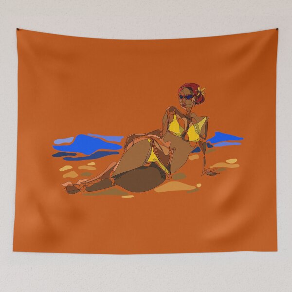 Item preview, Red hair girl, beach, summer designed and sold by ParastooPakzad.