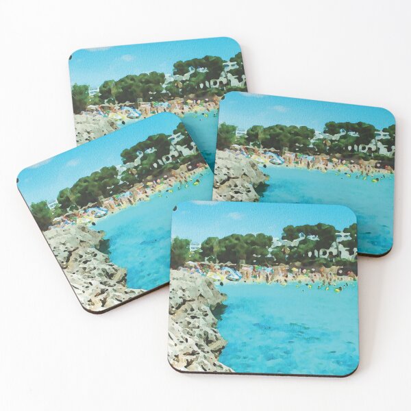Item preview, Sandy beach at Cala-d'or, Majorca watercolour effect designed and sold by Gerald Waters.
