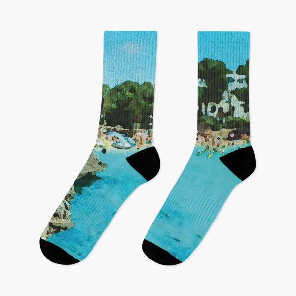 Item preview, Sandy beach at Cala-d'or, Majorca watercolour effect designed and sold by Gerald Waters.