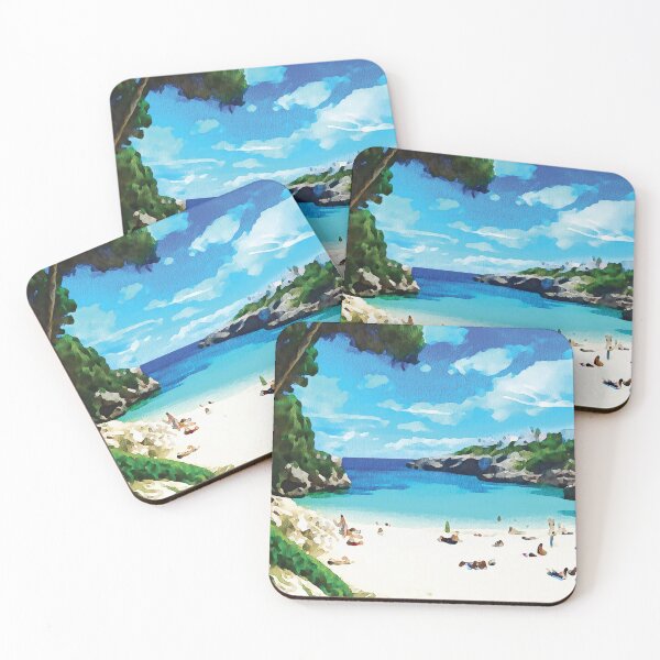 Item preview, Sandy beach at Cala-d'or, Majorca watercolour effect designed and sold by Gerald Waters.