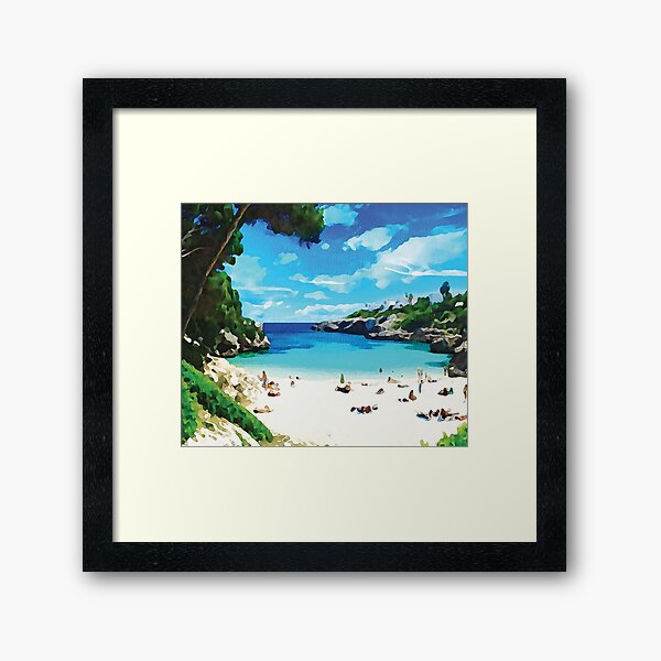 Item preview, Sandy beach at Cala-d'or, Majorca watercolour effect designed and sold by Gerald Waters.
