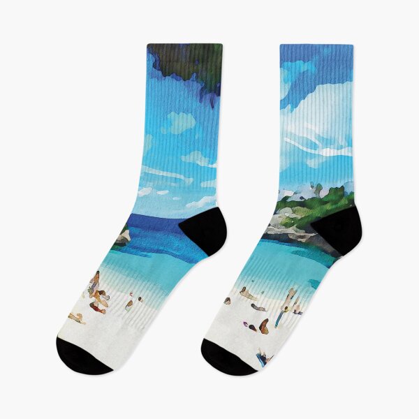 Item preview, Sandy beach at Cala-d'or, Majorca watercolour effect designed and sold by Gerald Waters.