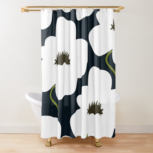 B & W finnische Blume Duschvorhang