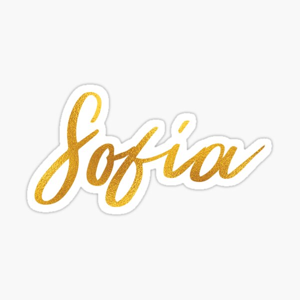 Letras del nombre de Sofia en letras doradas falsas Pegatina