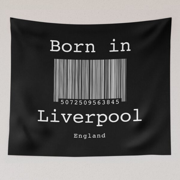 Item preview, Born in Liverpool England Barcode. Great gift  for a birthday, Christmas and any other gift giving occasion. designed and sold by Kipcio.