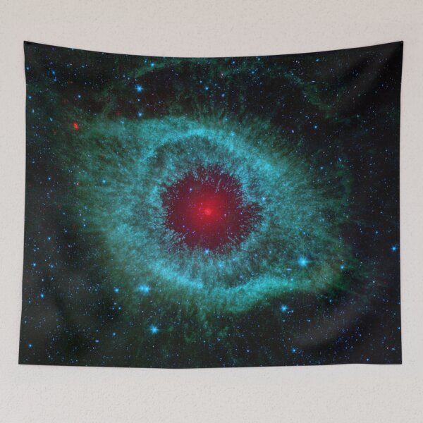 Item preview, Starry night galaxy view turquoise red eye shiny Orion Nebula constellation bestseller tapestry designed and sold by August-E.