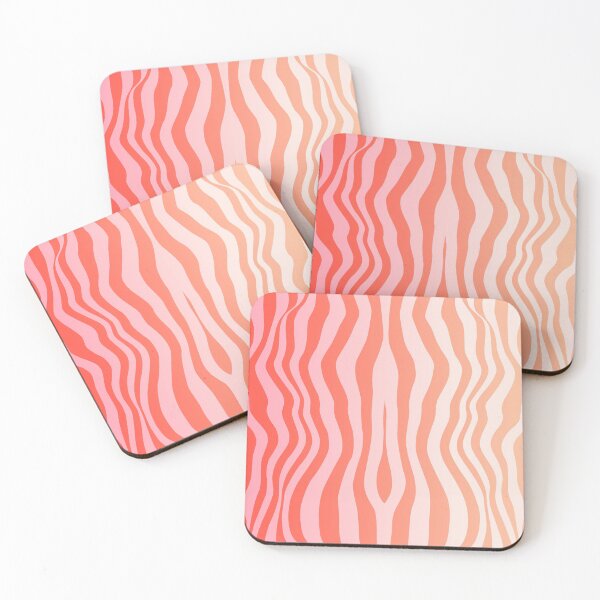 Item preview, Wavy Strips of Peachy Pink Hues Pattern designed and sold by yappei.